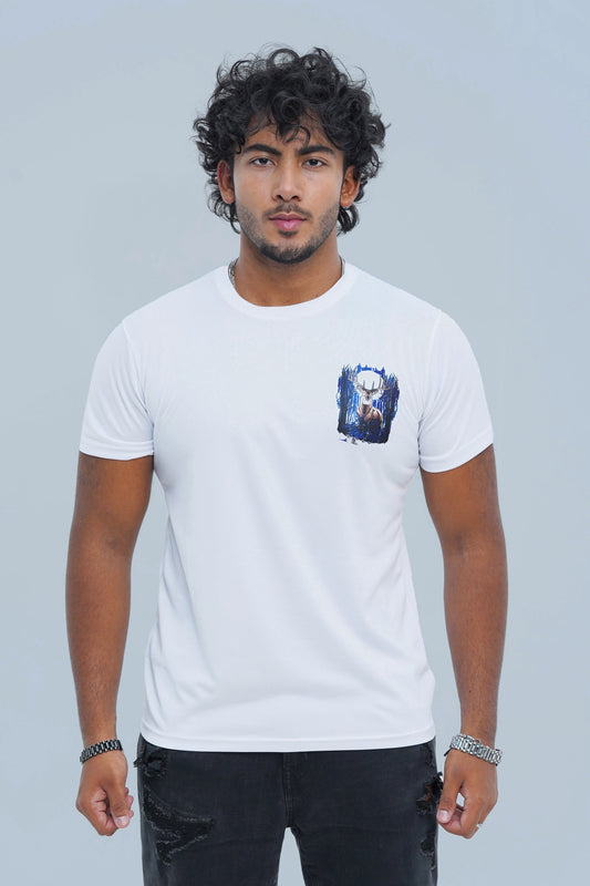 Explore nature with Xea Swamp Deer White T-Shirt. Features a beautiful 3D print of swamp deer on white canvas. Ideal for outdoor activities or casual wear.