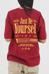 Comfortable Drop Shoulder Oversized T-Shirt – Just Be Yourself Quote by XEA Clothing