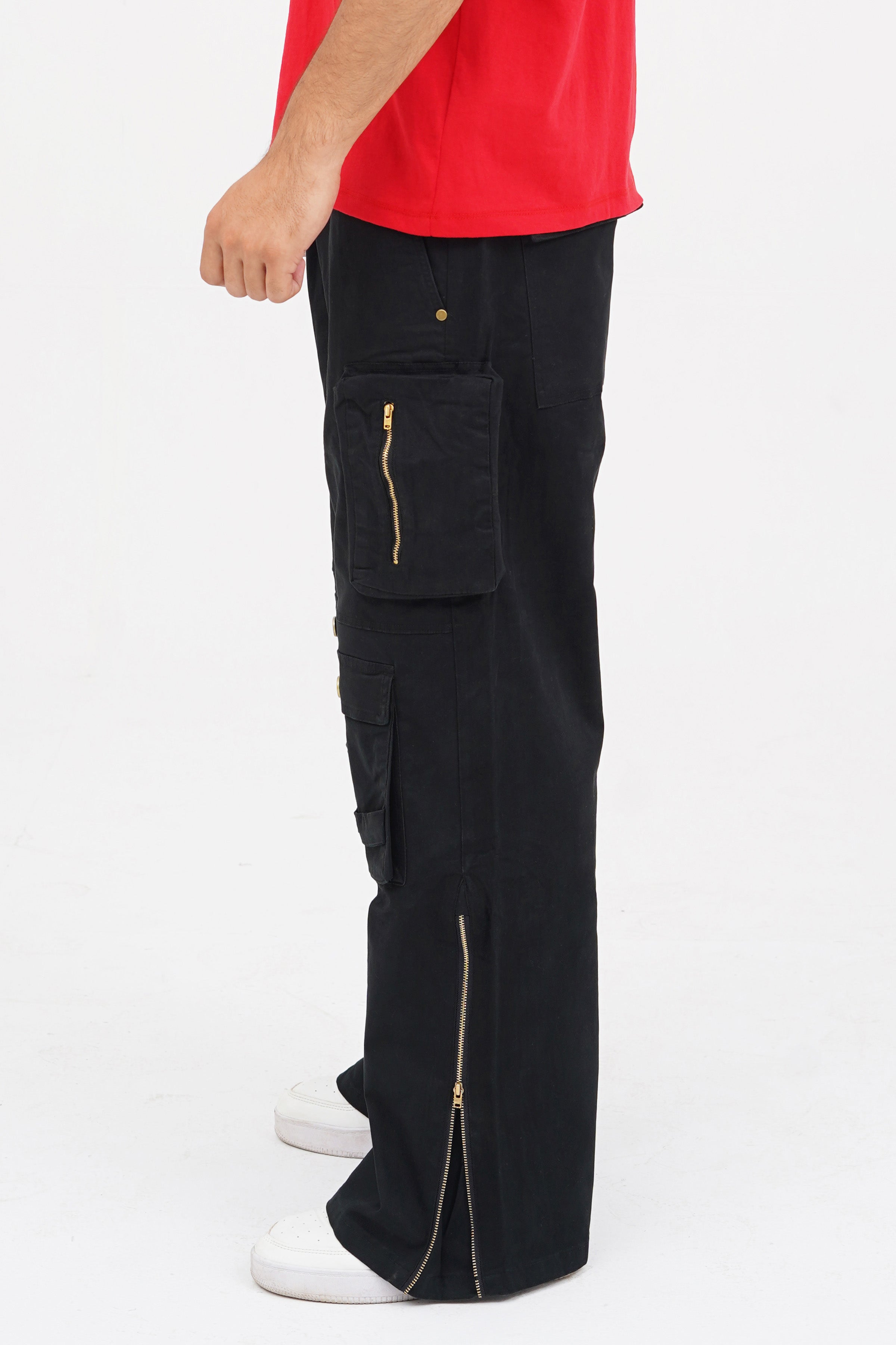 XEA Clothing Black Baggy Cargo Pants – Unisex Streetwear with Multiple Pockets