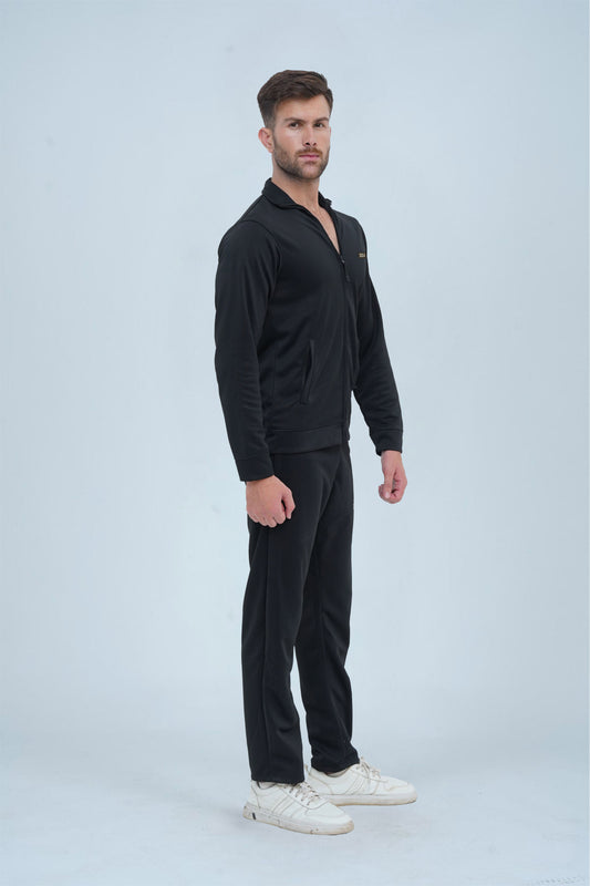 Stay warm and motivated with our sleek black Men's Activewear Winter Tracksuit. Featuring moisture-wicking technology, it's perfect for both high-intensity training and casual wear. Stay dry and look sharp all winter long!