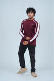 Men's Bold Maroon Streetwear Sweatshirt, combining a vibrant color and modern fit for street fashion enthusiasts