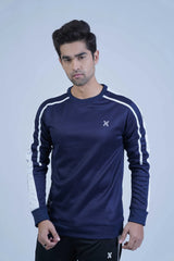 Men's Bold Navy Streetwear Sweatshirt, offering a trendy and comfortable look for urban street style. -  Street Wear Navy Blue Sweatshirt - Xea Clothing -  Street Wear Navy Blue Sweatshirt - Xea Clothing