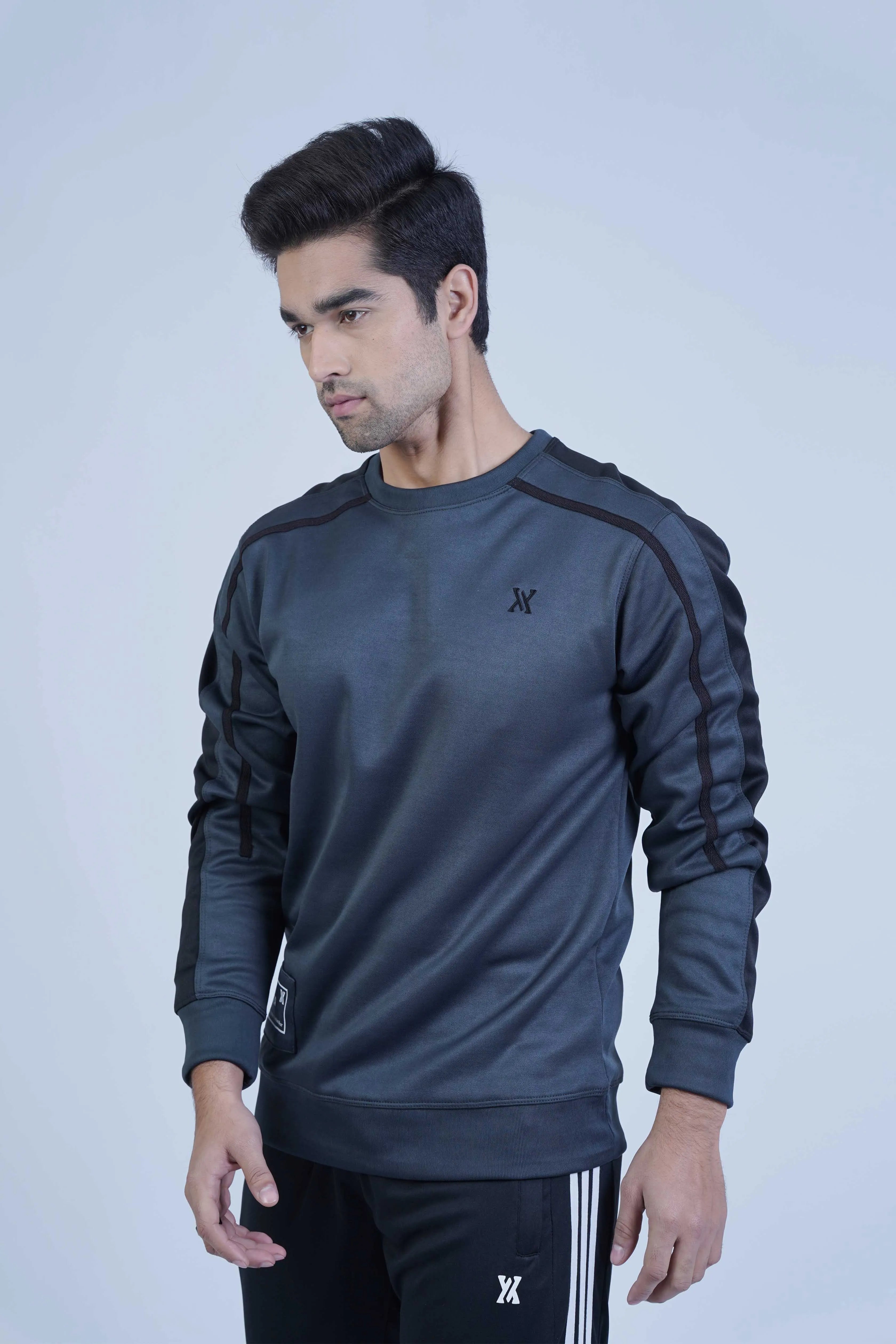 Men's Street Style Grey Sweatshirt, a trendy and comfortable option for casual streetwear. -  Street Wear Grey Sweatshirt - Xea Clothing -  Street Wear Grey Sweatshirt - Xea Clothing