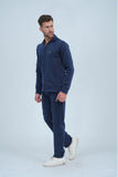 Elevate your winter workout attire with our Men's Warm Up Winter Tracksuit in navy. Ideal for athletes and active individuals, this tracksuit offers warm and flexible fabric. Stay both fashionable and at ease during workouts or casual activities with this must-have tracksuit.