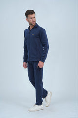 Elevate your winter workout attire with our Men's Warm Up Winter Tracksuit in navy. Ideal for athletes and active individuals, this tracksuit offers warm and flexible fabric. Stay both fashionable and at ease during workouts or casual activities with this must-have tracksuit.
