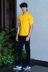 Elevate your style with the Xea Pique Polo Yellow. Premium material and zip placket for a sleek look.