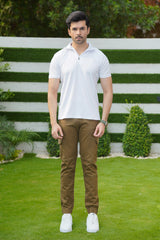 Upgrade your casual look with the Xea Plain Pique White Polo Shirt. Premium material and a zip placket create a sleek appearance. -  Pique Polo Shirt White - Xea Clothing