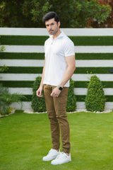 Upgrade your casual look with the Xea Plain Pique White Polo Shirt. Premium material and a zip placket create a sleek appearance. -  Pique Polo Shirt White - Xea Clothing