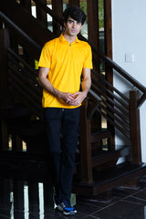 Elevate your style with the Xea Pique Polo Yellow. Premium material and zip placket for a sleek look.