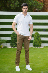 Upgrade your casual look with the Xea Plain Pique White Polo Shirt. Premium material and a zip placket create a sleek appearance. -  Pique Polo Shirt White - Xea Clothing