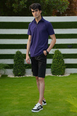 Upgrade your casual look with the Plain Pique Polo Shirt in deep purple. Modern zip placket and high-quality fabric for a sophisticated and stylish appearance.