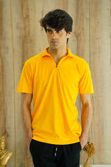 Elevate your style with the Xea Pique Polo Yellow. Premium material and zip placket for a sleek look.