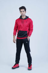 Get the perfect balance of comfort and style with this red and black pullover hoodie! Made with a red body, black hood, and front pocket, it's ideal for daily wear. -  Men's Hoodie Red and Black - Xea Clothing