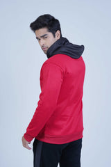 Get the perfect balance of comfort and style with this red and black pullover hoodie! Made with a red body, black hood, and front pocket, it's ideal for daily wear. -  Men's Hoodie Red and Black - Xea Clothing