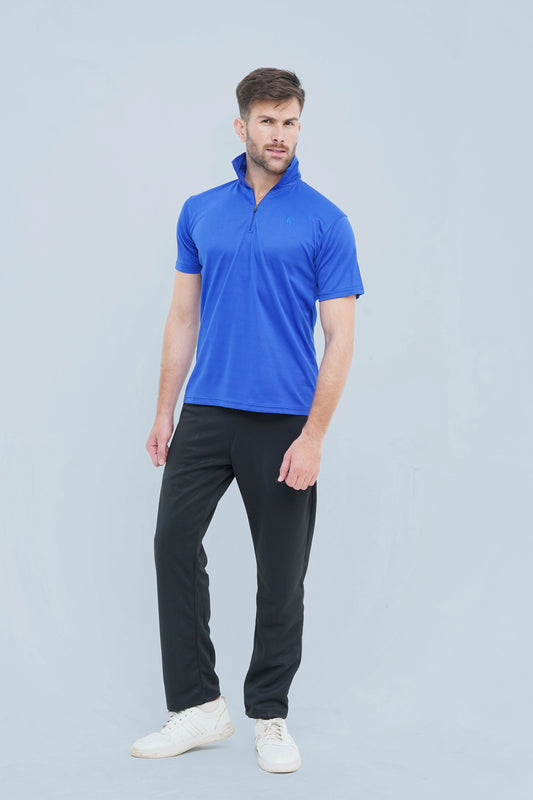 Upgrade your look with Xea Royal Blue Pique Polo Shirt. Made with high-quality materials and a zip placket, this shirt exudes a classy and refined style.