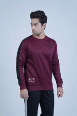 Stay cozy and stylish this winter with our Maroon Sweatshirt! Premium materials and a perfect fit will keep you confident and warm. The bold black sleeve panel adds an adventurous touch to your wardrobe. -  Bold Sleeves Maroon Sweatshirt - Xea Clothing -  Bold Sleeves Maroon Sweatshirt - Xea Clothing