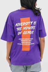 Unisex Adversity Oversized T-Shirt – Purple Drop Shoulder Casual Streetwear by XEA