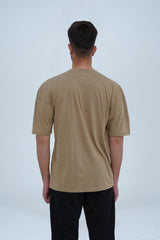 Earth brown drop shoulder oversized T-shirt – breathable fabric, minimal design, and a modern streetwear essential.