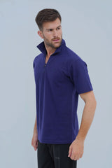 Upgrade your casual look with Xea Pique Polo Shirt in deep purple. Modern zip placket and high-quality fabric for a sophisticated and stylish appearance.