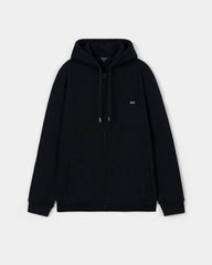 Black hoodie on a light gray background