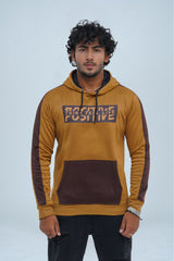 Positive Light Brown Men Hoodie from The Xea Collection -  Color Block Pullover Hoodie - Xea Clothing