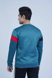 Take your wardrobe to the next level with this teal blue men's sweatshirt! The modern color block design in red and black will keep you feeling inspired day after day.