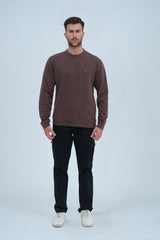 Xea men's Graphic Free Brown Sweatshirt provides an optimal combination of comfort and fashion. Perfect for everyday wear, this sweatshirt is lightweight, soft, and convenient for layering. -  Graphic Free Brown Sweatshirt - Xea Clothing