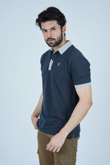 -  Men Contrast Trim Polo Shirt - Charcoal - Xea Clothing