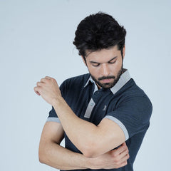 -  Men Contrast Trim Polo Shirt - Charcoal - Xea Clothing
