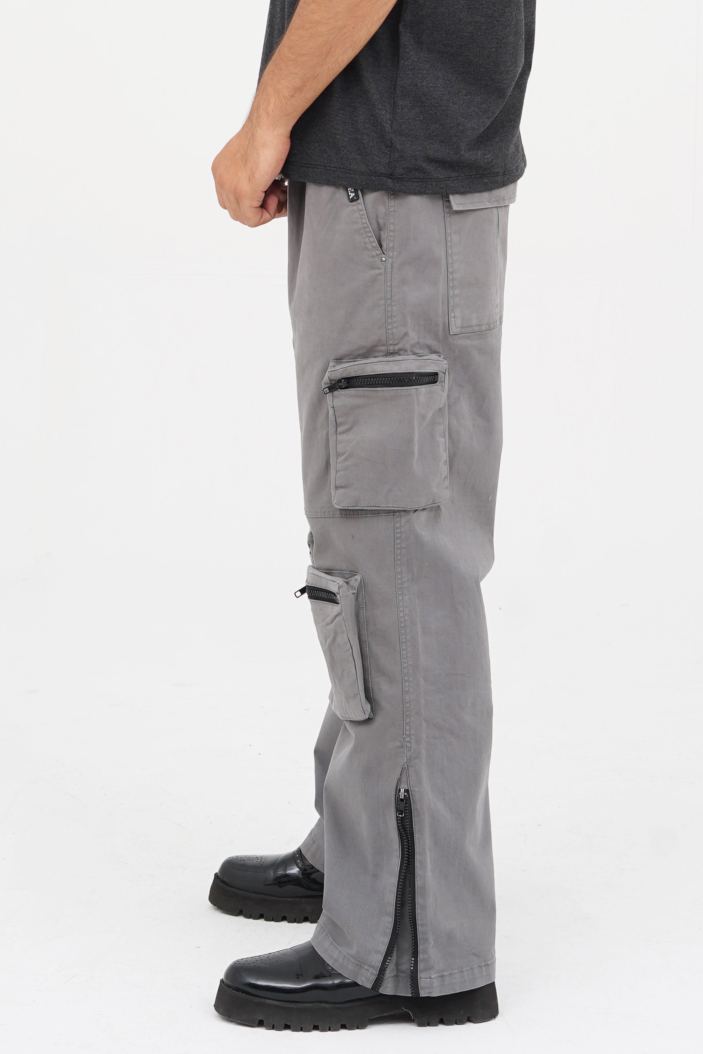 xea clothing, unisex, oversized, streetwear, loose bottom, baggy, loose fit, cargo, pants, trousers buy online in Pakistan. -  Streetwear Cargo Pants / Grey - Xea Clothing