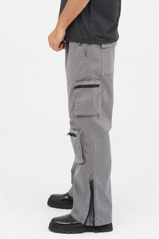 xea clothing, unisex, oversized, streetwear, loose bottom, baggy, loose fit, cargo, pants, trousers buy online in Pakistan. -  Streetwear Cargo Pants / Grey - Xea Clothing 2400