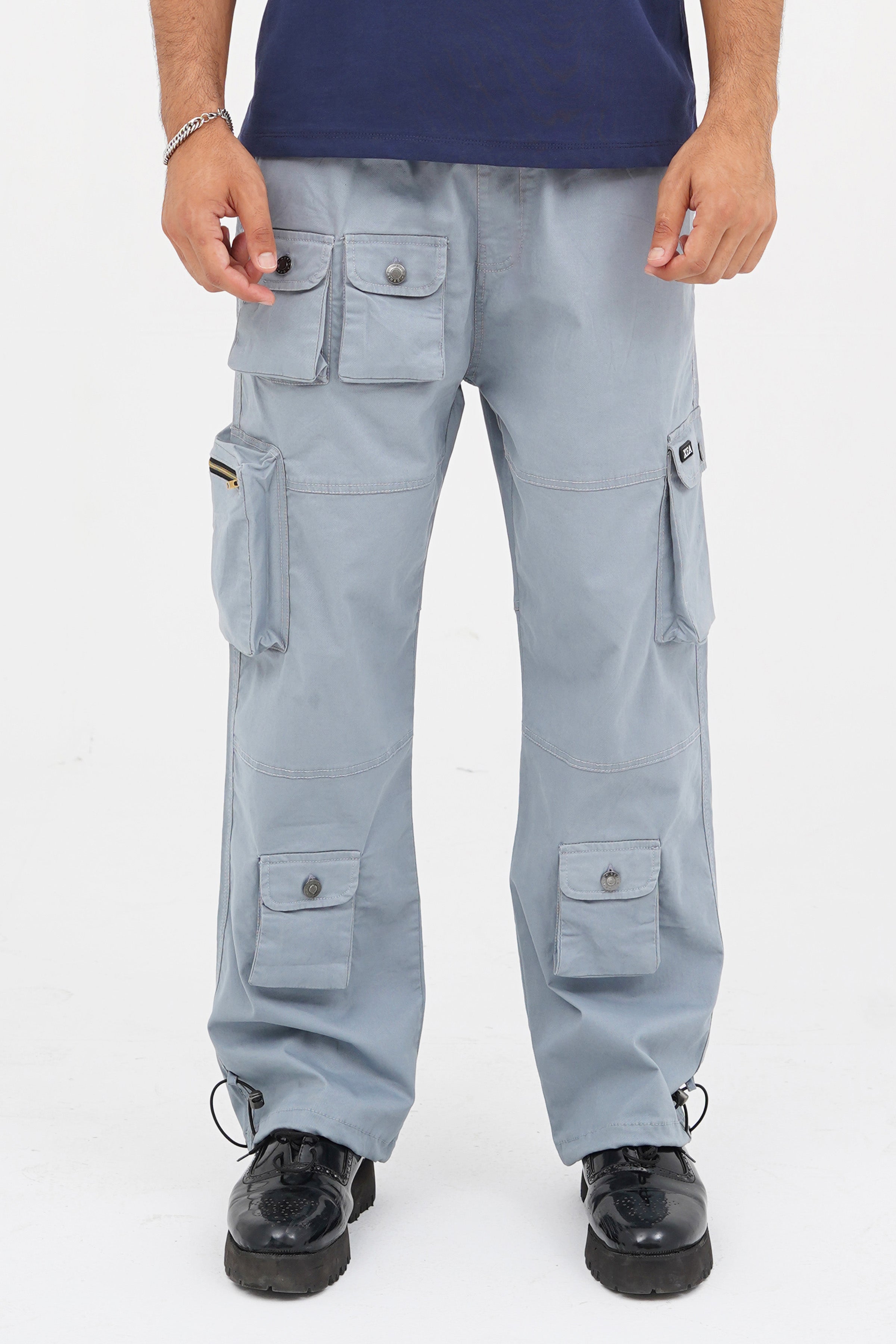 Unisex Baggy Cargo Pants in casper with Utility Pockets by XEA Clothing