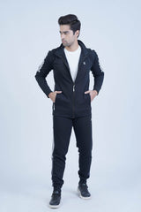 Conquer winter in style with our Special Edition Winter Tracksuit for men. With a sleek black base, standout smoke grey panels, and trendy half three stripes in white, this tracksuit is perfect for the modern athlete. -  Special Edition Winter Tracksuit - Xea Clothing