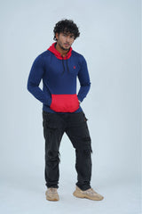 -  Men's Hoodie Navy and Red - Xea Clothing -  Men's Hoodie Navy and Red - Xea Clothing