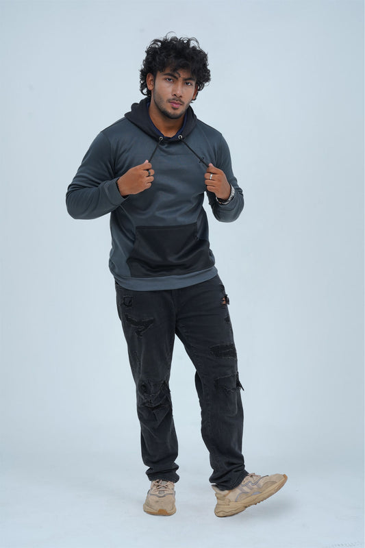 Men's Hoodie Grey and Black