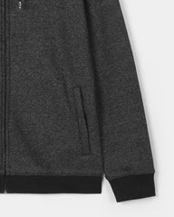 Dark gray zip-up hoodie on a white background